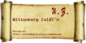 Wittenberg Zalán névjegykártya